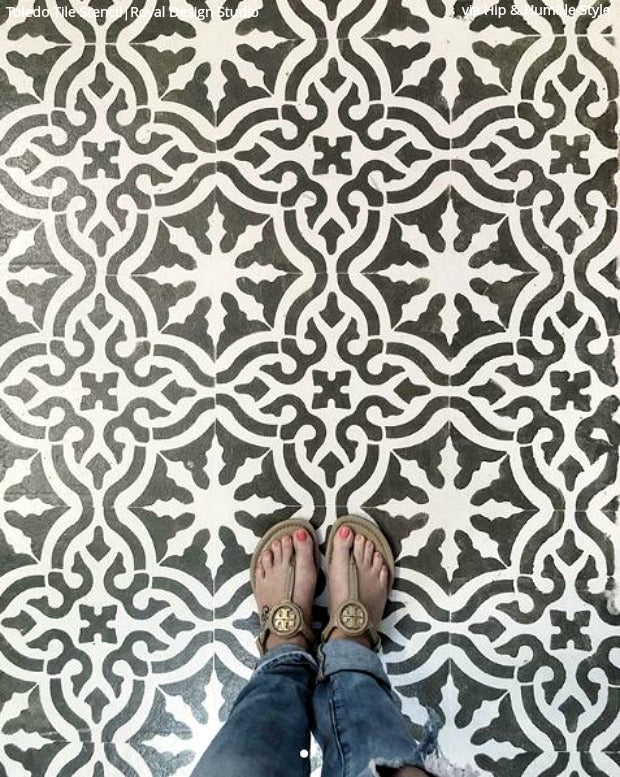 Toledo Tile Stencil Kit - Reusable DIY Ceramic & Mosaic Tile Painting Template for Home Decor, Bathroom, and Kitchen Backsplash Projects