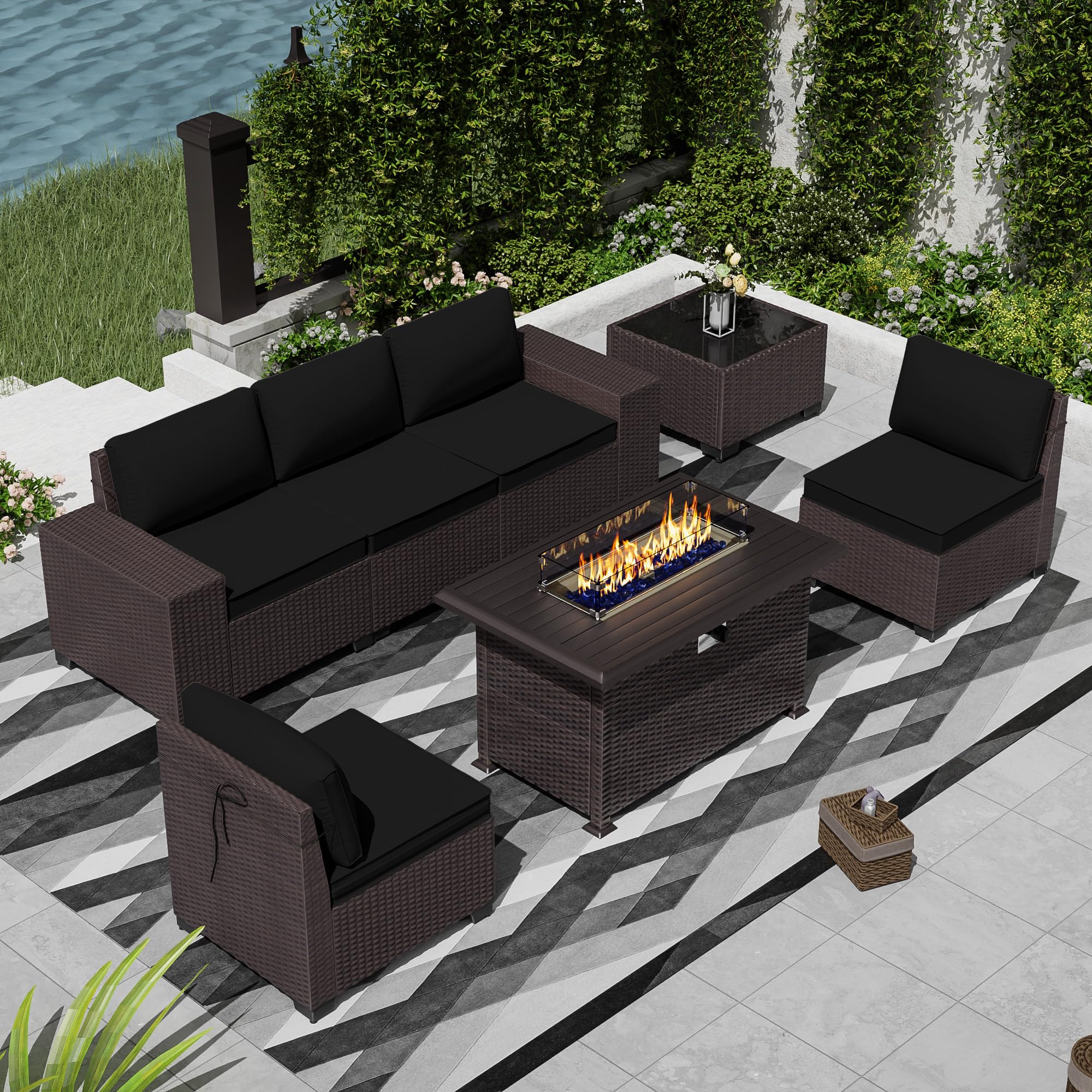 7-Piece Outdoor Patio Furniture Set with 43
