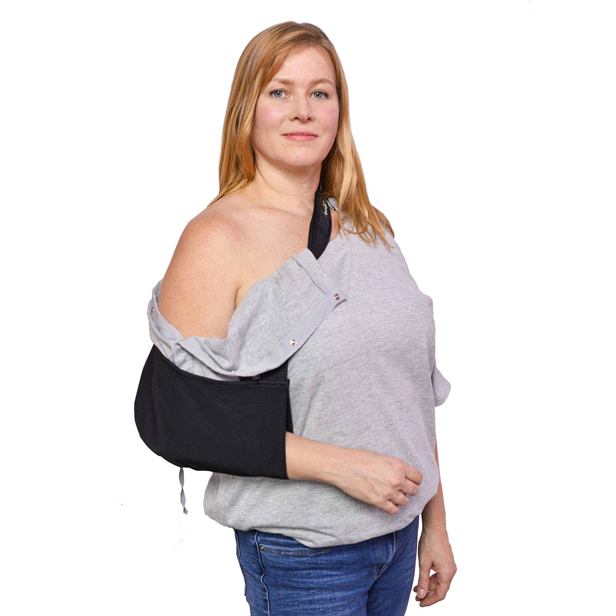 Unisex Post-Surgery Shoulder Recovery Shirt with Hidden Snaps - Ideal for Shoulder Surgery, Physical Therapy, and Comfortable Healing at Home