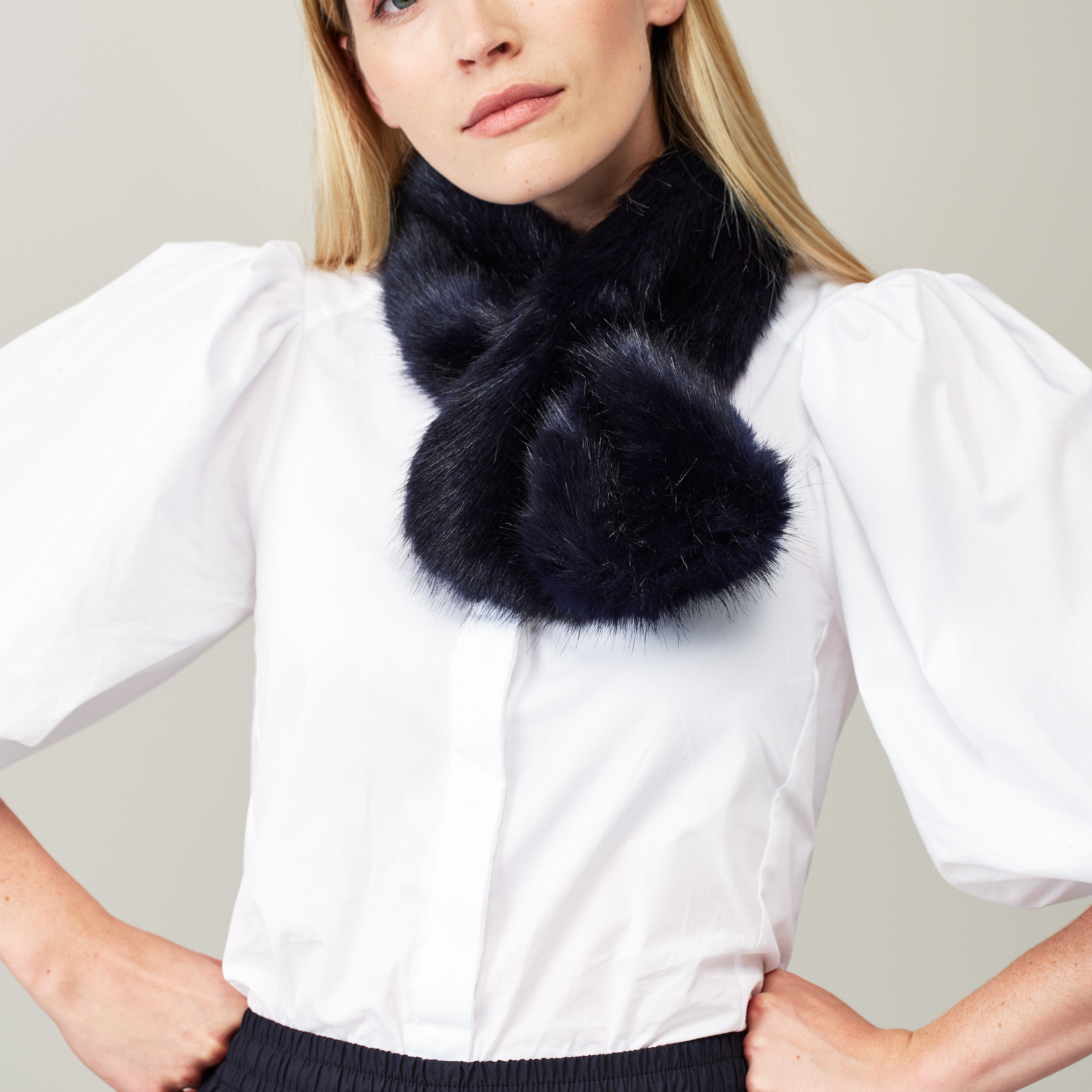 Premium Midnight Blue Tiptop Scarf - Soft Winter Fashion Accessory for Women - Perfect for Cold Weather, Office Wear & Holiday Outfits