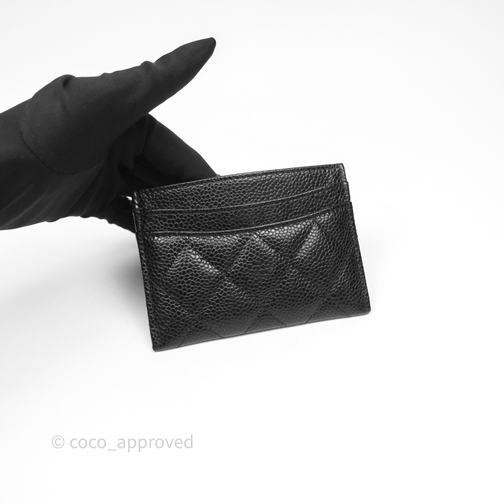 Chanel Classic Flat Card Holder in Black Caviar Leather with Gold Hardware - Luxury Wallet for Women, Perfect for Everyday Use & Gift Giving