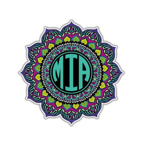 Custom Mandala Monogram Sticker - Personalized Nature Decal by Megan J Designs™ - Waterproof Vinyl Decal for Laptop, Tumbler, Phone & Notebook - Perfect for Yoga, Meditation & Boho Home Decor