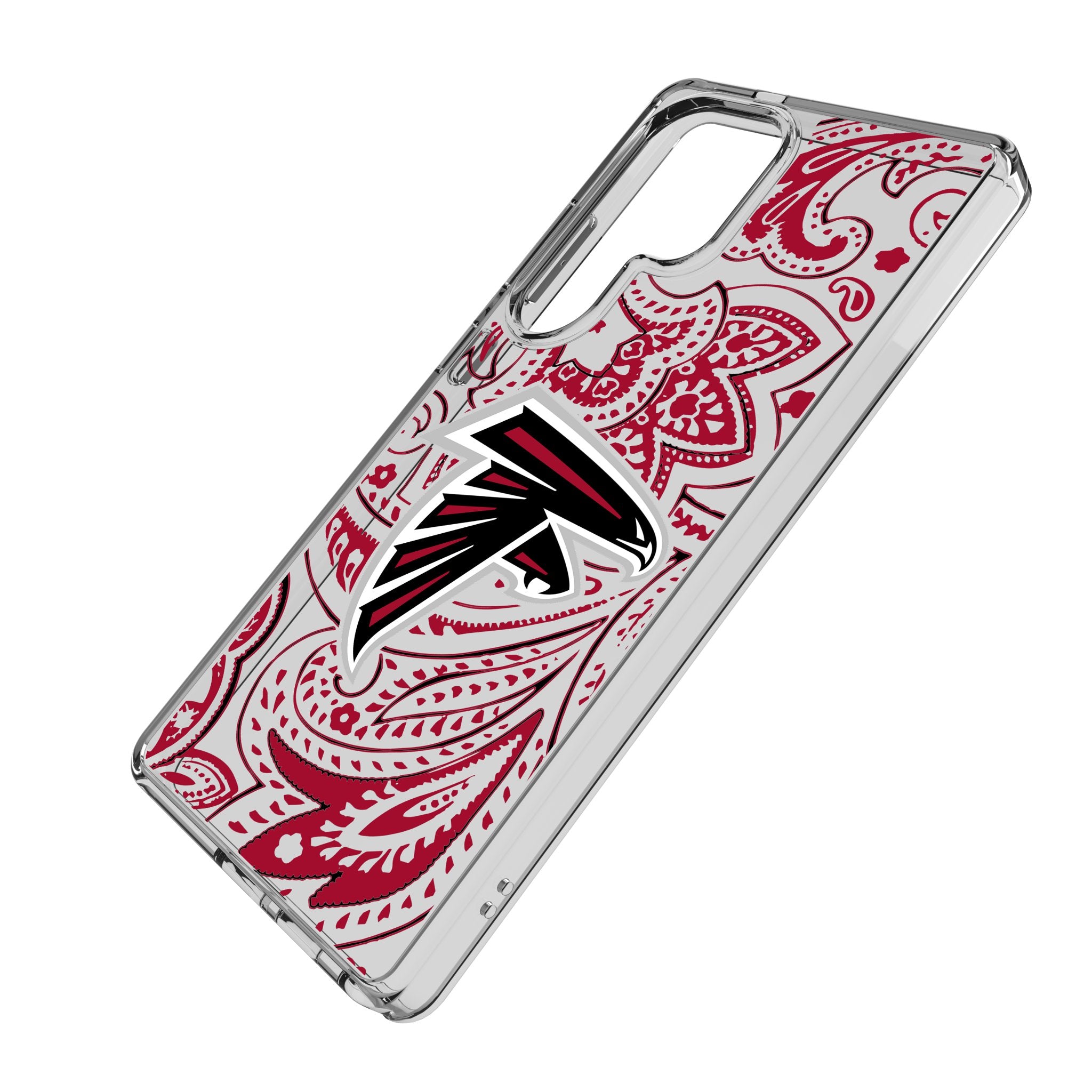 Atlanta Falcons Paisley Clear Phone Case for Samsung Galaxy S21 S22 S23 - Durable Protective Cover with Team Logo - Perfect for Game Day & Everyday Use