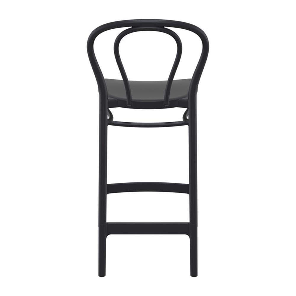 Victor Indoor Outdoor Counter Stools - Set of 2 Black Bar Stools for Kitchen Island, Patio, or Breakfast Nook - Durable & Weather Resistant Counter Height Stools