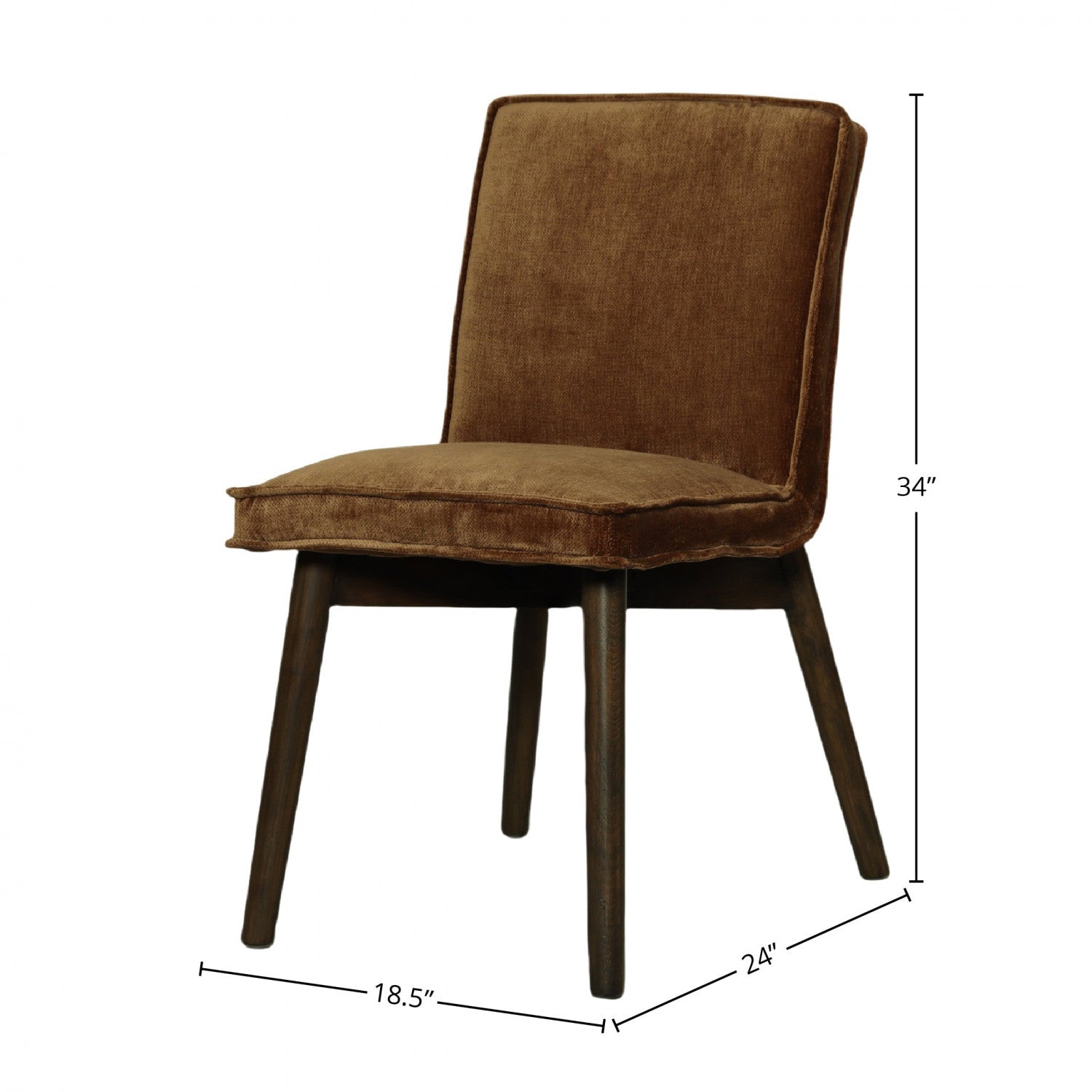 Brindel Dining Chair Set of 2 - Distressed Velvet Upholstery with Bronze Metal Legs - Perfect for Kitchen, Dining Room & Home Office Decor