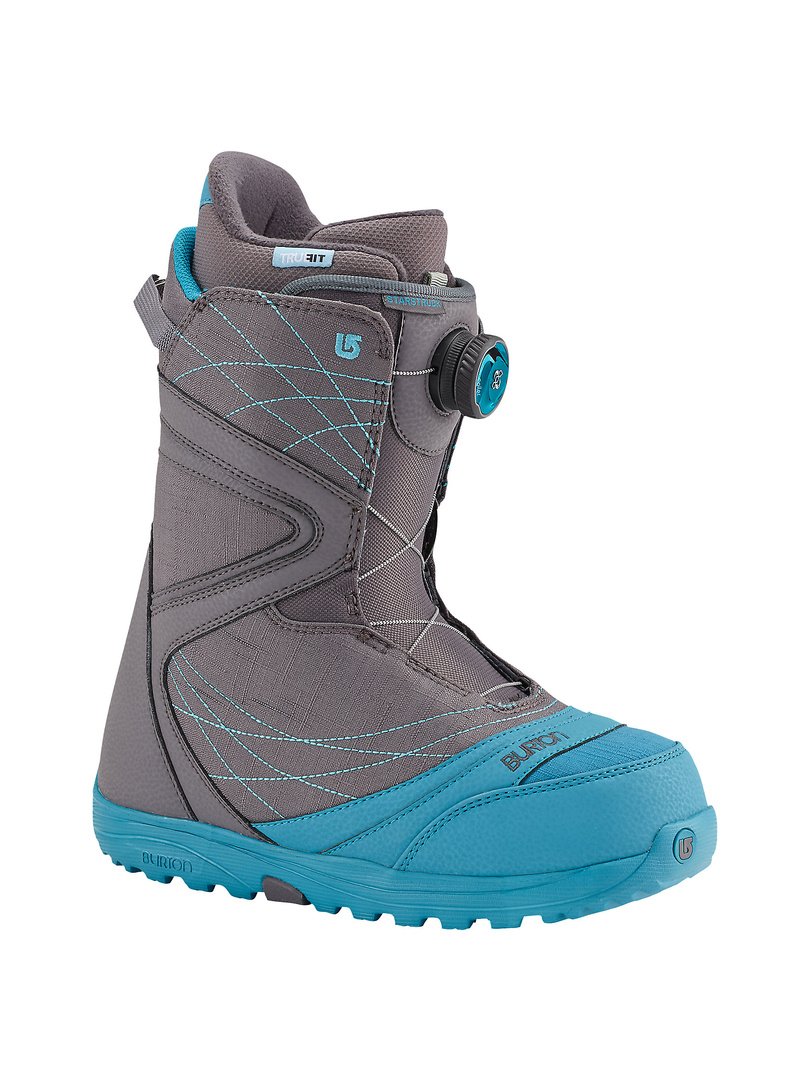 Burton Women's Starstruck Boa Snowboard Boots - Waterproof, Comfortable & Lightweight for All-Mountain Riding (Charcoal-Teal, Size 6.5) | Perfect for Freestyle & Powder Snowboarding Adventures
