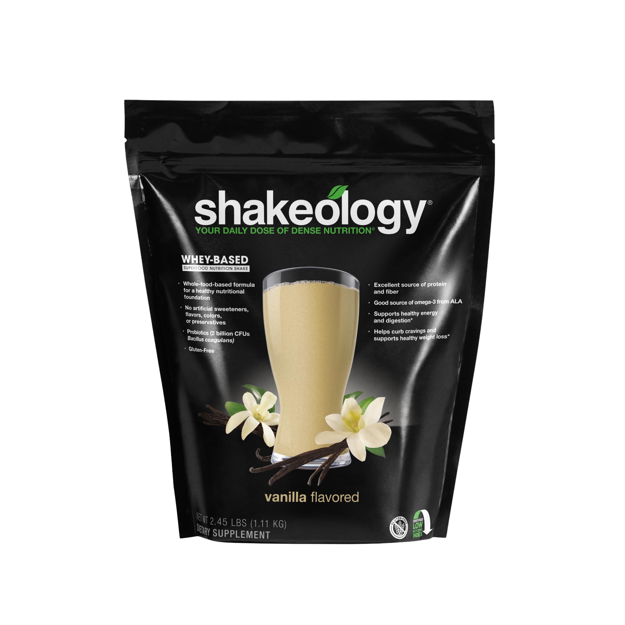 Shakeology Whey Protein Powder Blend - Gluten Free Superfood Protein Shake with Vitamins & Minerals - Supports Weight Loss, Muscle Growth & Digestive Health - Vanilla Flavor, 30 Servings - Perfect for Post-Workout Recovery & Healthy Meal Replacement