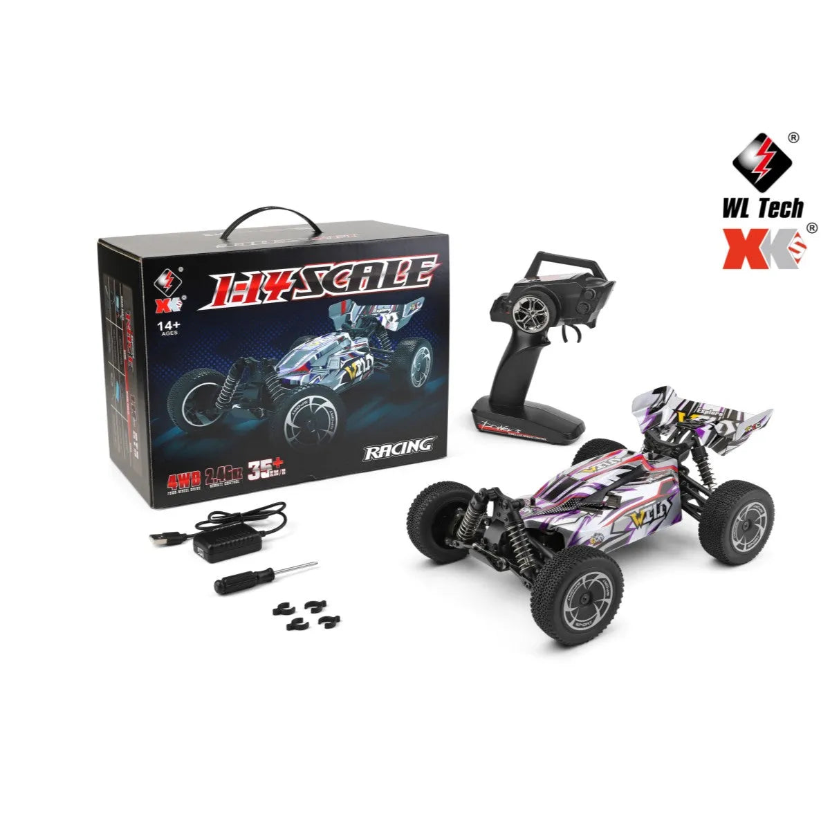 WLtoys 144016 1/14 Scale 2.4GHz 4WD Brushed RC Racing Car - High Speed Off-Road Remote Control Vehicle for Kids & Adults, Perfect for Backyard, Park & Outdoor Adventures