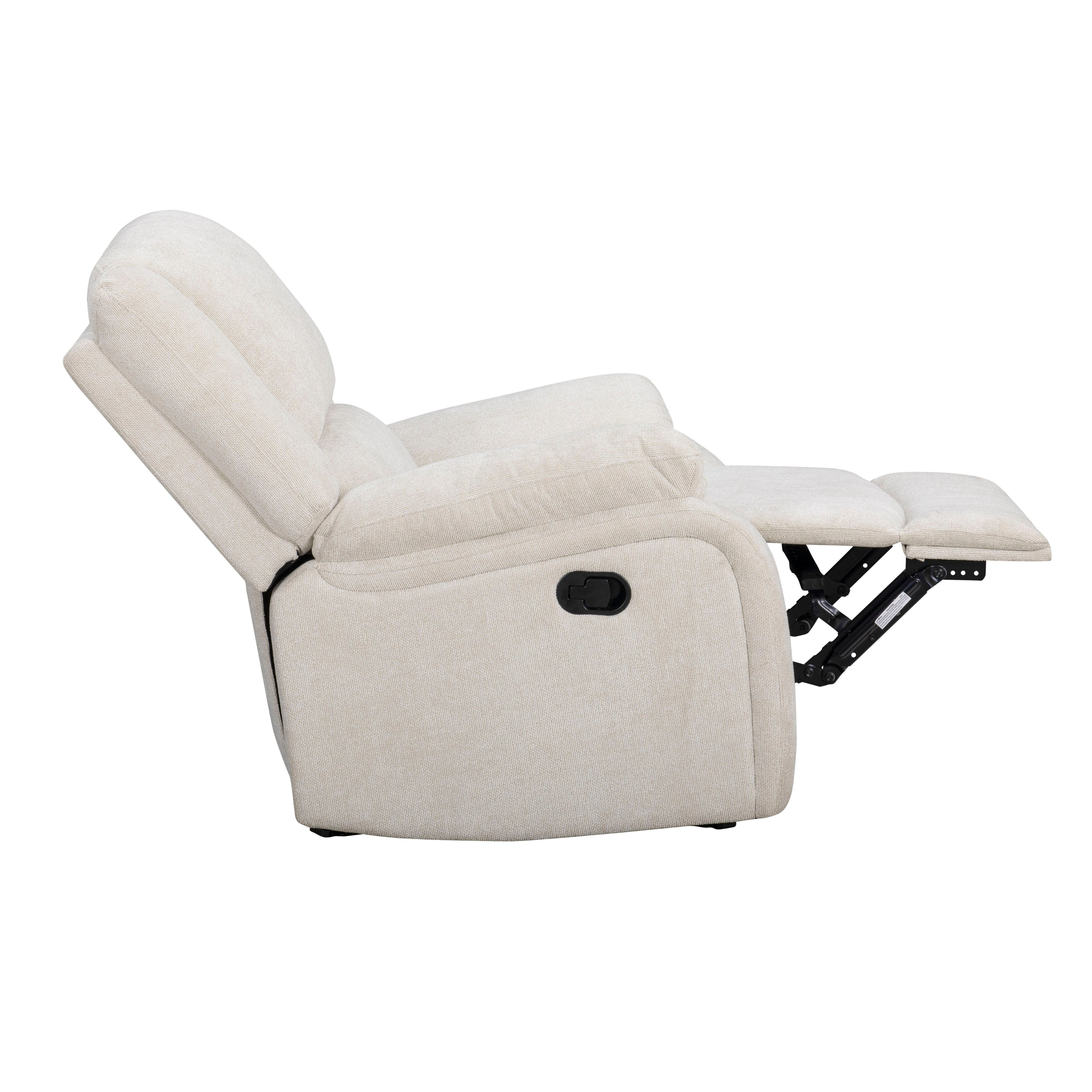 Roundhill Furniture Blitz Transitional Manual Recliner Chair - Comfortable Living Room Reclining Armchair for Relaxing, Reading & Watching TV