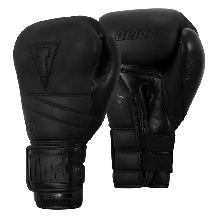 Premium Black Bolstered Leather Boxing Gloves - Heavy Bag Training, Kickboxing, MMA & Punching Bag Workouts - Durable Leather for Gym, Home & Professional Use