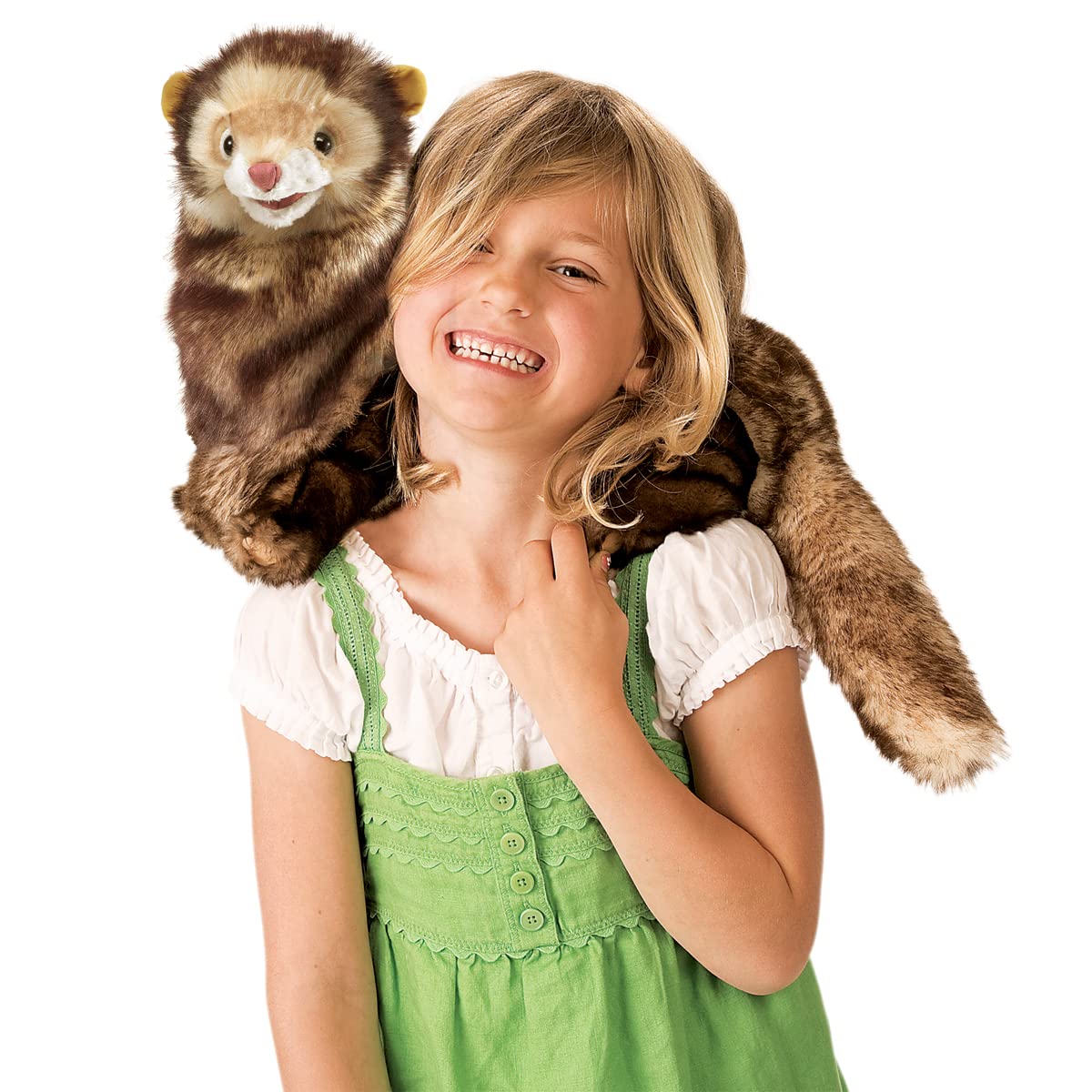 Folkmanis Ferret Hand Puppet - Realistic Stuffed Animal Toy for Kids & Adults - Perfect for Storytelling, Education, and Playtime Fun