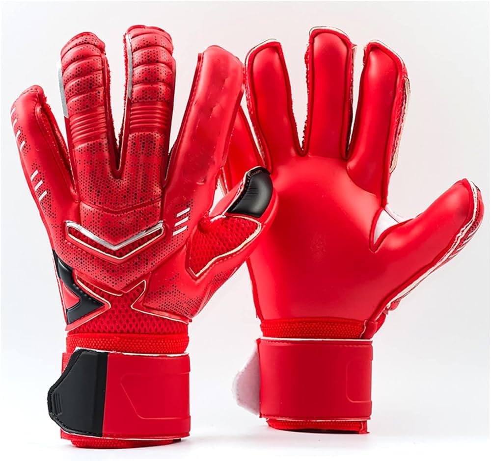 Futaba Professional Goalkeeper Gloves with Flexible Finger Protection & Superior Grip - Red - Size 8 - Perfect for Soccer Training & Match Play