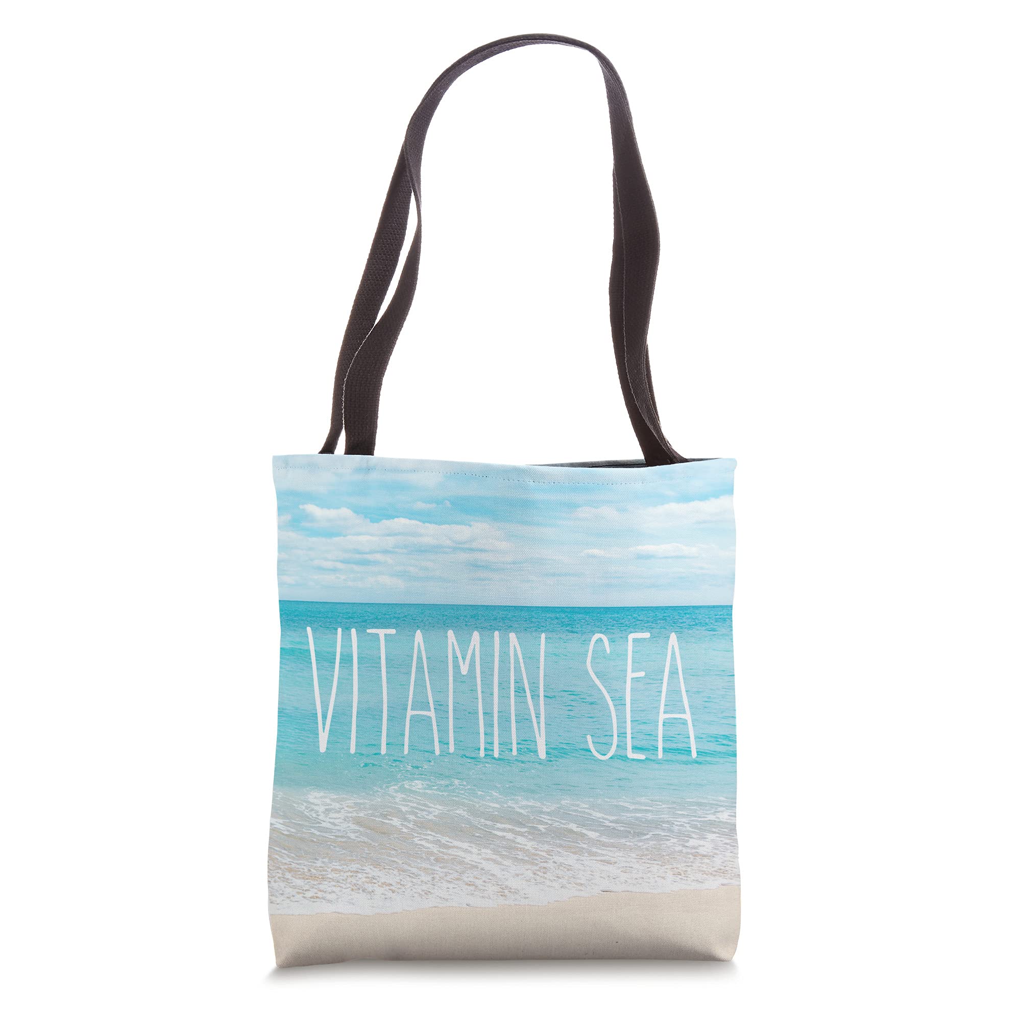Rae Dunn Inspired Mug & Vitamin C Sea Happy Vacation Beach Day Tote Bag - Perfect for Beach Trips, Summer Outings & Gift Giving