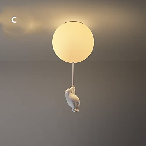 Modern LED Cartoon Bear Pendant Light for Kids Room - Dimmable Nursery Lamp, Children's Bedroom Decor, Playroom Lighting Fixture (13cm Diameter, Multiple Colors) - Perfect for Bedtime Stories & Play Areas