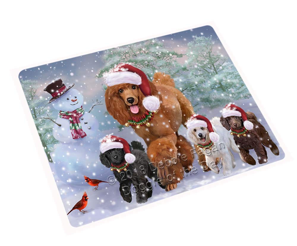 Christmas Running Family Poodles Dog Large Refrigerator/Dishwasher Magnet - 18