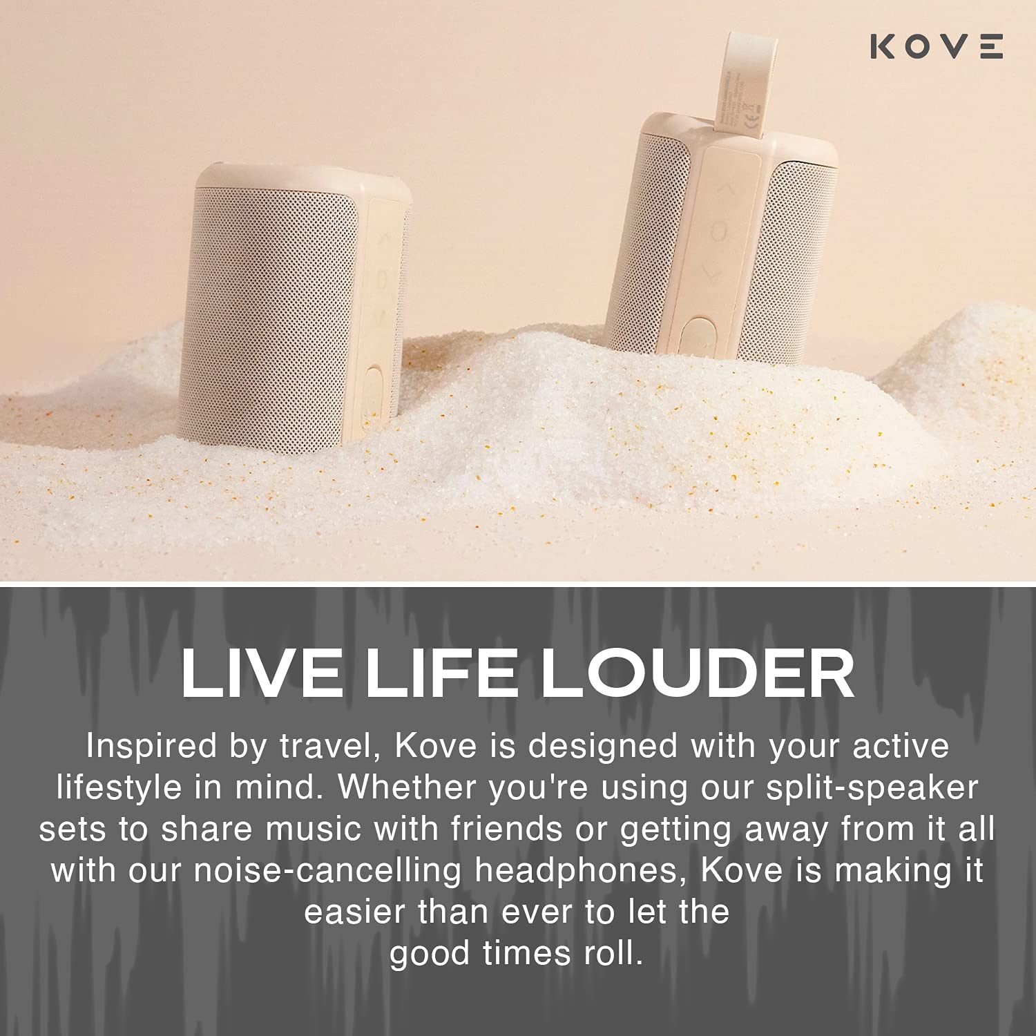 KOVE Commuter 2 Portable Bluetooth Speaker - Wireless HD Sound with Deep Bass, Built-in Mic & IPX7 Waterproof - Perfect for Home, Outdoor, Travel, Beach & Pool Parties