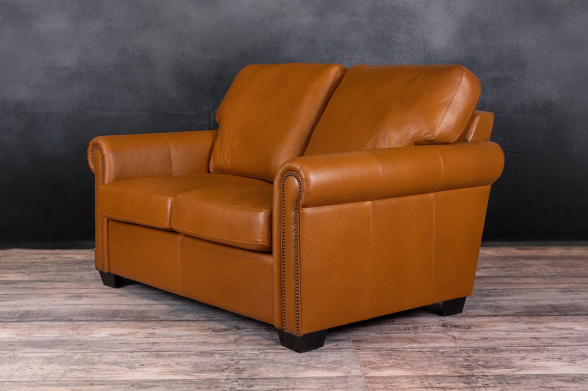 Luxury Coral Leather Loveseat Sofa - Genuine Leather 2-Seater Couch for Living Room, Lounge & Office - Modern Comfortable Furniture for Home Decor