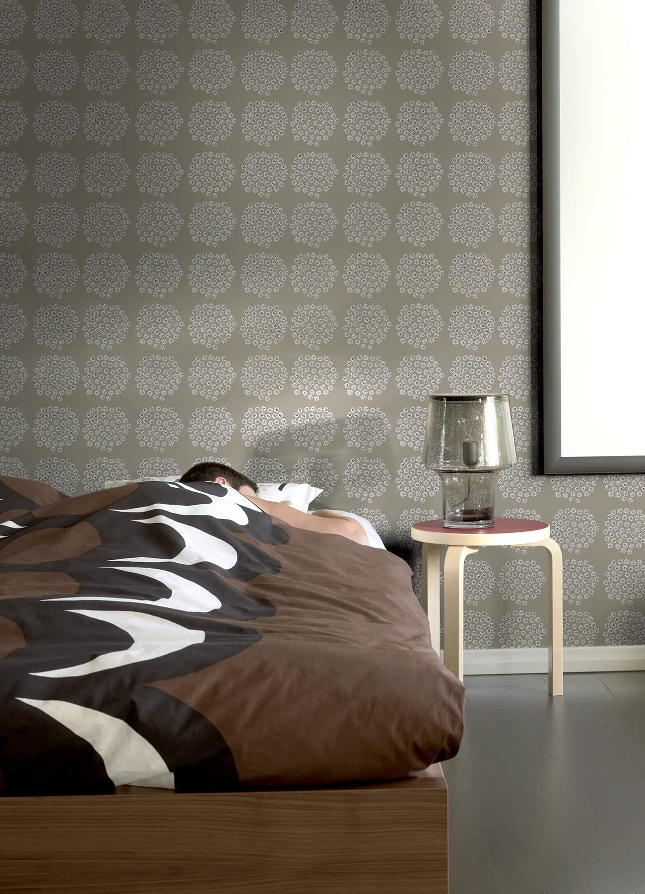 MARIMEKKO Taupe Puketti Peel & Stick Wallpaper - Self-Adhesive Removable Wallpaper for Home Decor, Bedroom, Living Room, Nursery & Office