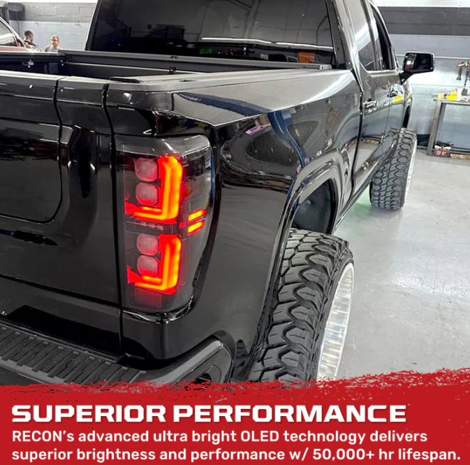 GMC Sierra 1500 2019-2023 LED Tail Lights - Smoked OLED Replacement for OEM - Upgrade Your Truck's Style & Safety for Night Driving & Off-Road Adventures