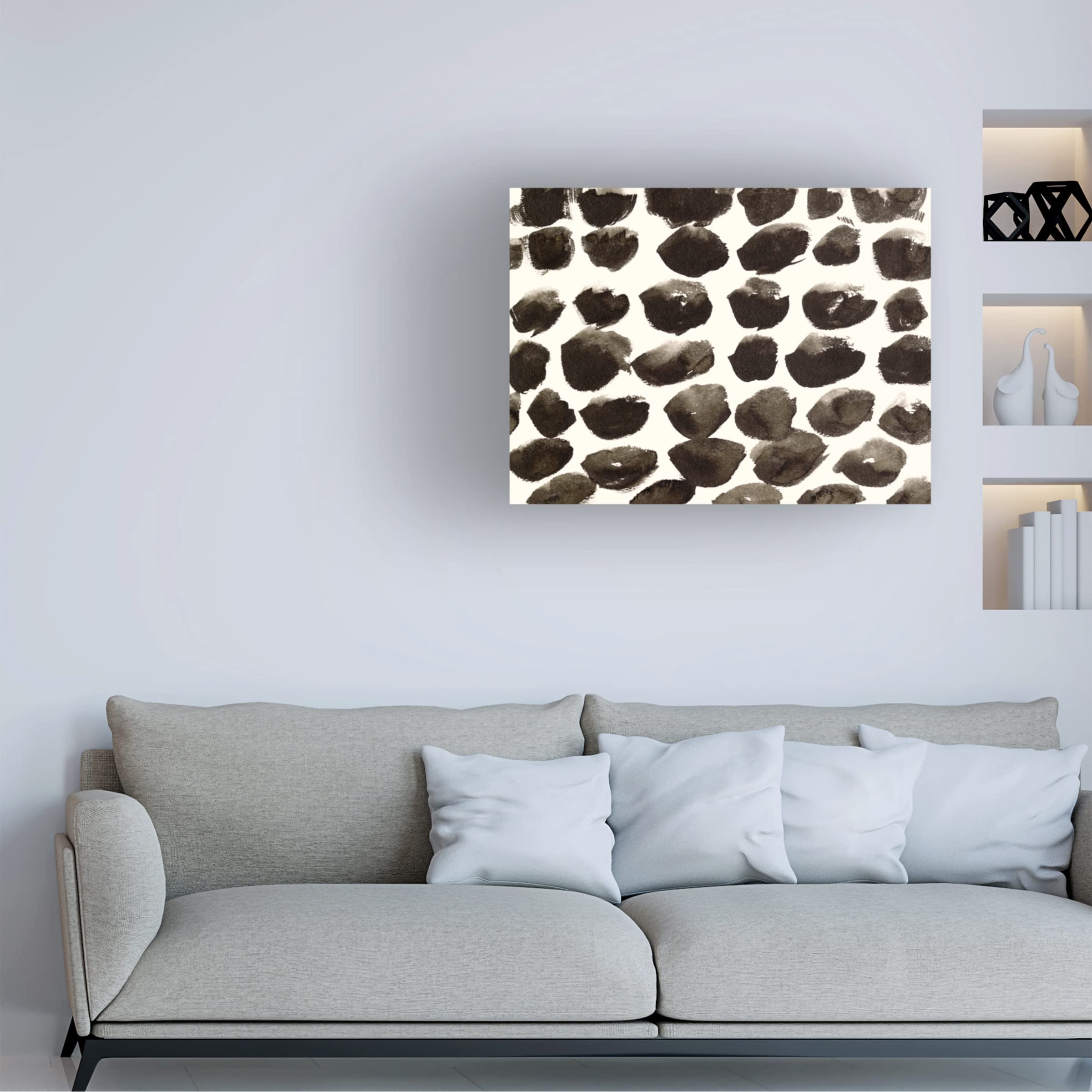 Trademark Fine Art 'Dots Imperfection I' Canvas Wall Art by Melissa Wang - Modern Abstract Painting for Living Room, Bedroom & Office Decor