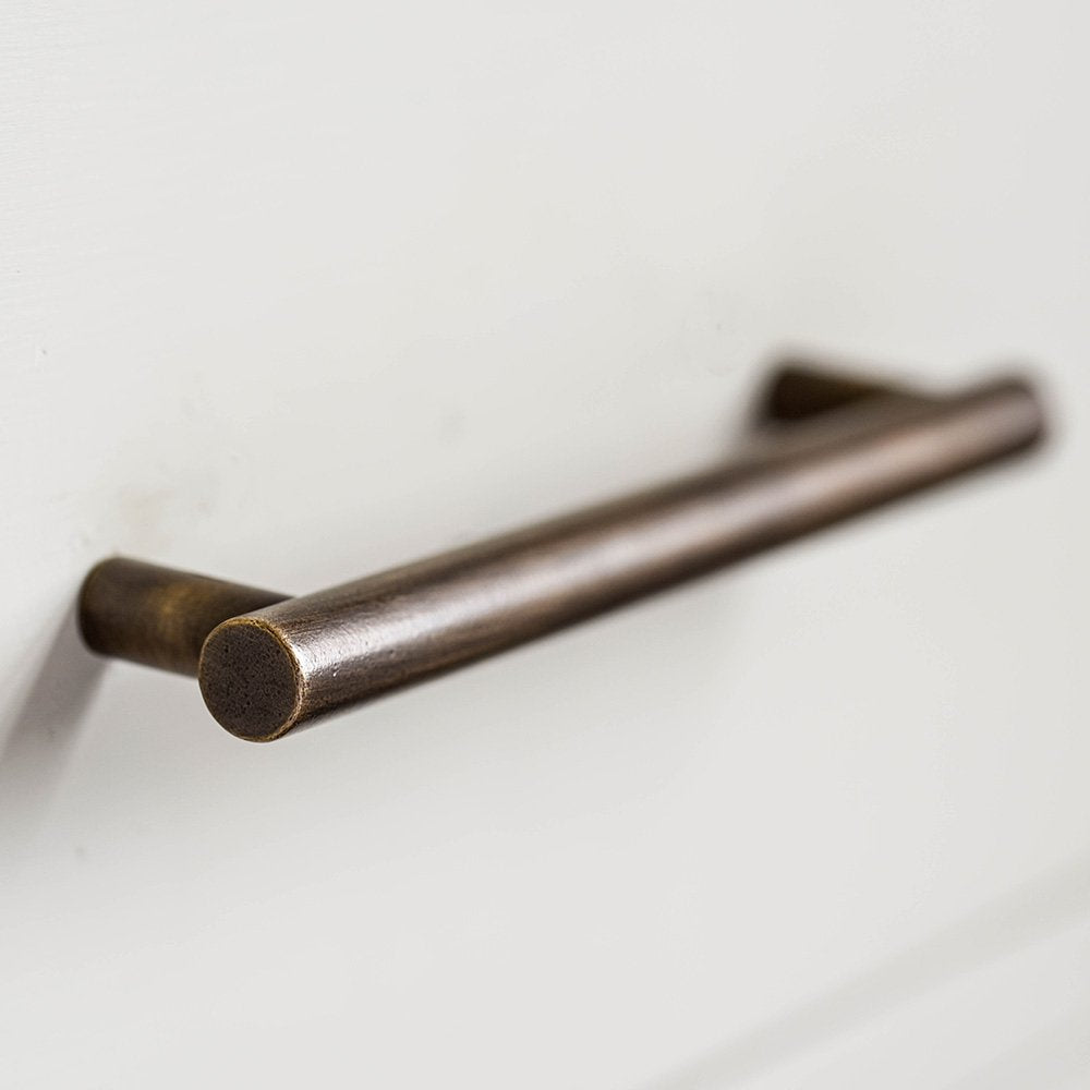 Vintage Distressed Antique Brass Drum Cabinet Pull Handle - Classic Drawer & Cabinet Hardware for Kitchen, Bathroom, Furniture Restoration & DIY Projects