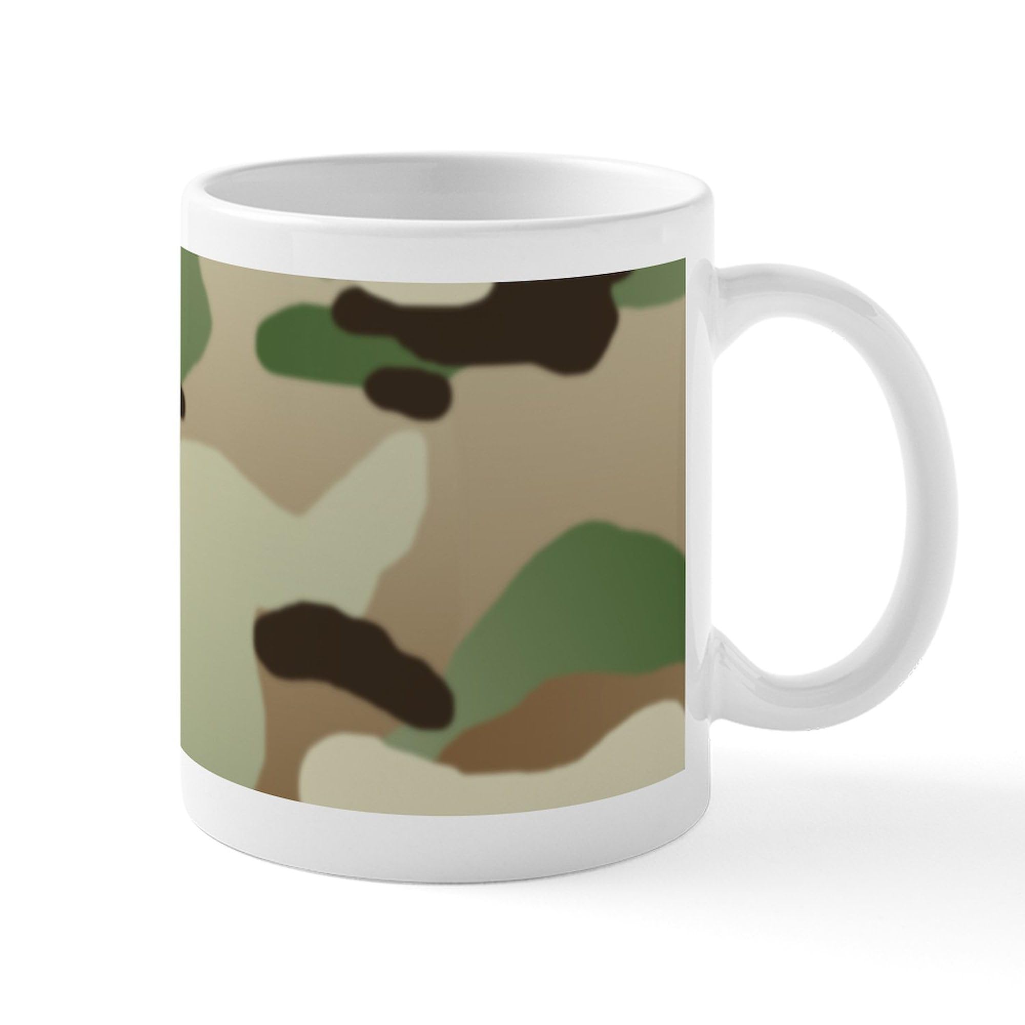 Woodland Camo 11 oz Ceramic Coffee Mug - Insulated Camping & Outdoor Travel Mug for Hiking, Hunting, and Military Enthusiasts