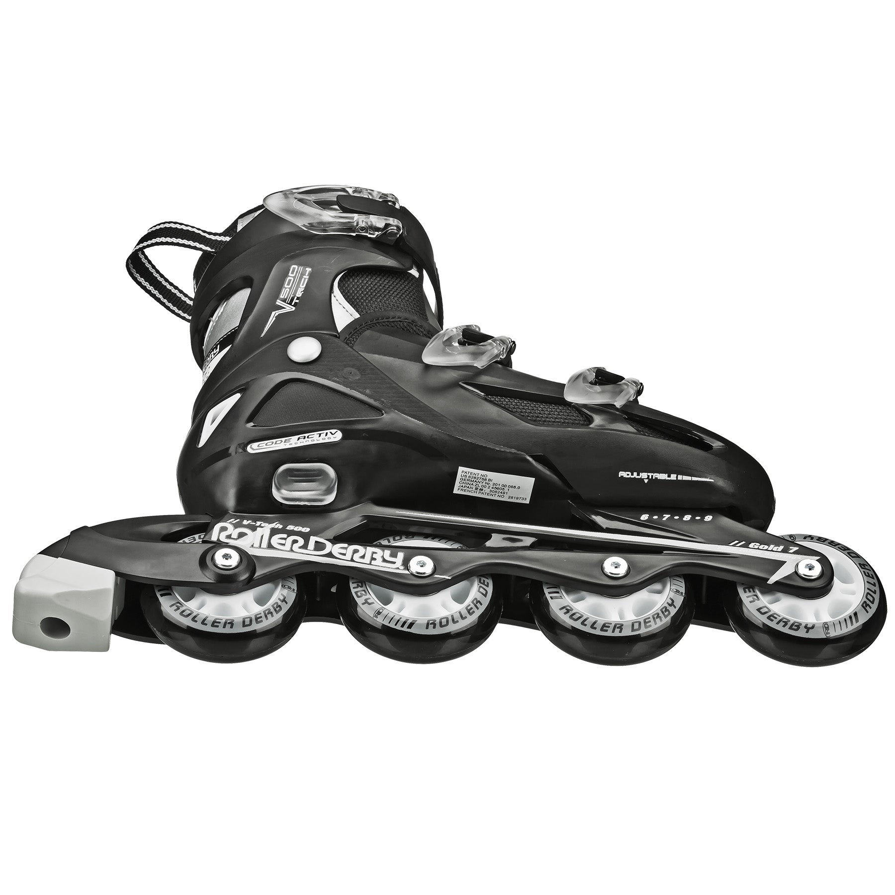 V Tech 500 Adjustable Men's Inline Skates for Adults - Perfect for Outdoor Fitness, Roller Hockey & Urban Skating
