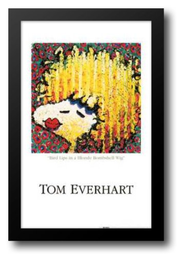 Tom Everhart 28x40 Framed Art Print - Snoopy & Woodstock in Blonde Wig - Vintage Peanuts Comic Wall Decor for Living Room, Bedroom & Office