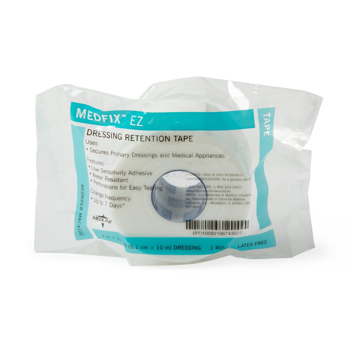 MedFix EZ Nonsterile Dressing Retention Tape - Secure Medical Bandage Adhesive for Wound Care, First Aid, and Post-Surgical Use - Ideal for Hospitals, Clinics, and Home First Aid Kits