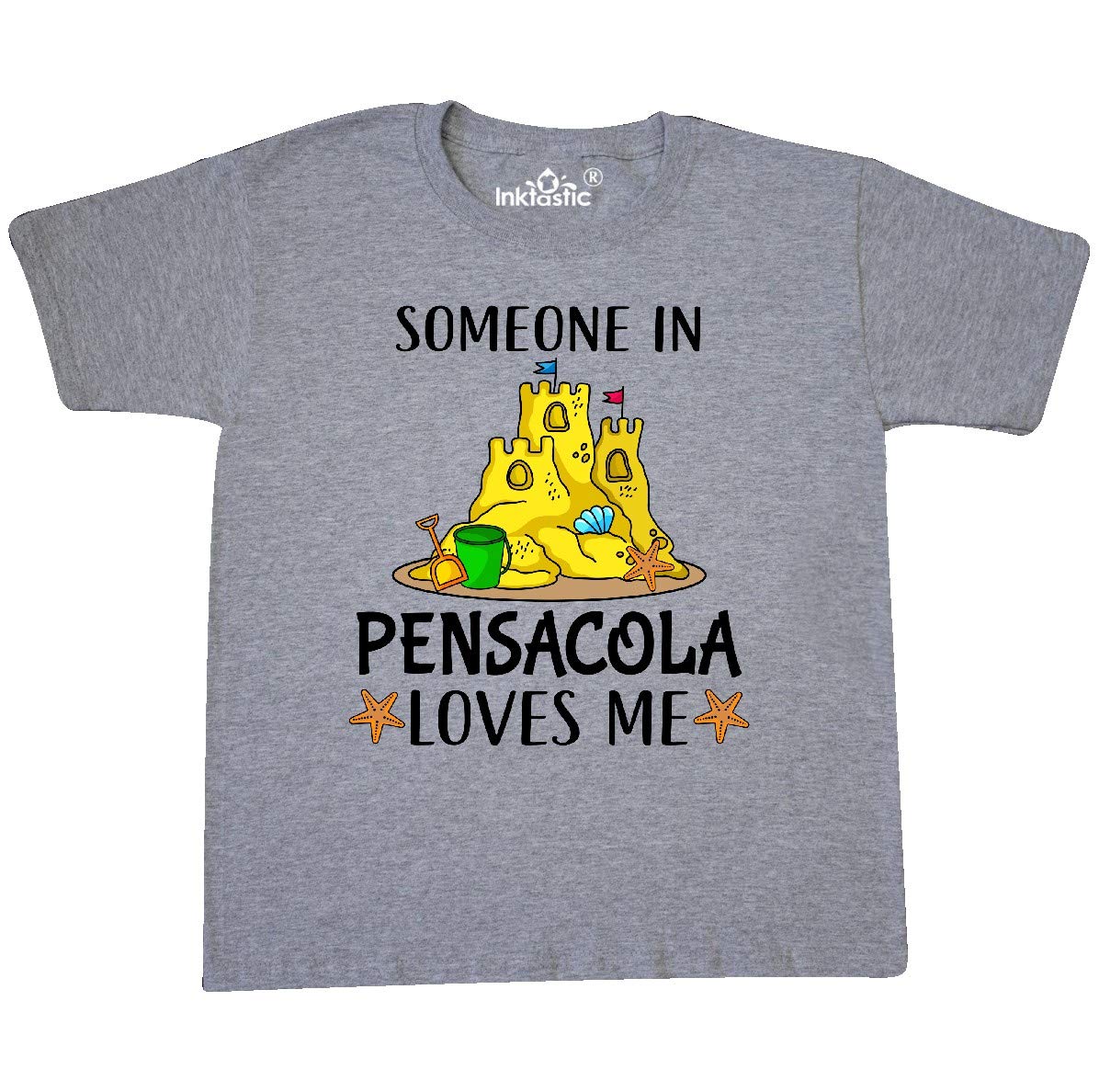 Inktastic 'Someone in Pensacola Loves Me' Beach Vacation Youth T-Shirt - Soft Cotton Tee for Kids, Summer Travel & Family Reunion Outfits