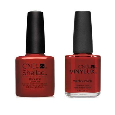 CND Shellac & Vinylux Combo - Brick Knit Nail Polish Set | Long-Lasting Gel & Lacquer Duo for Professional Salon & At-Home Manicures | Perfect for Weddings, Parties & Everyday Wear