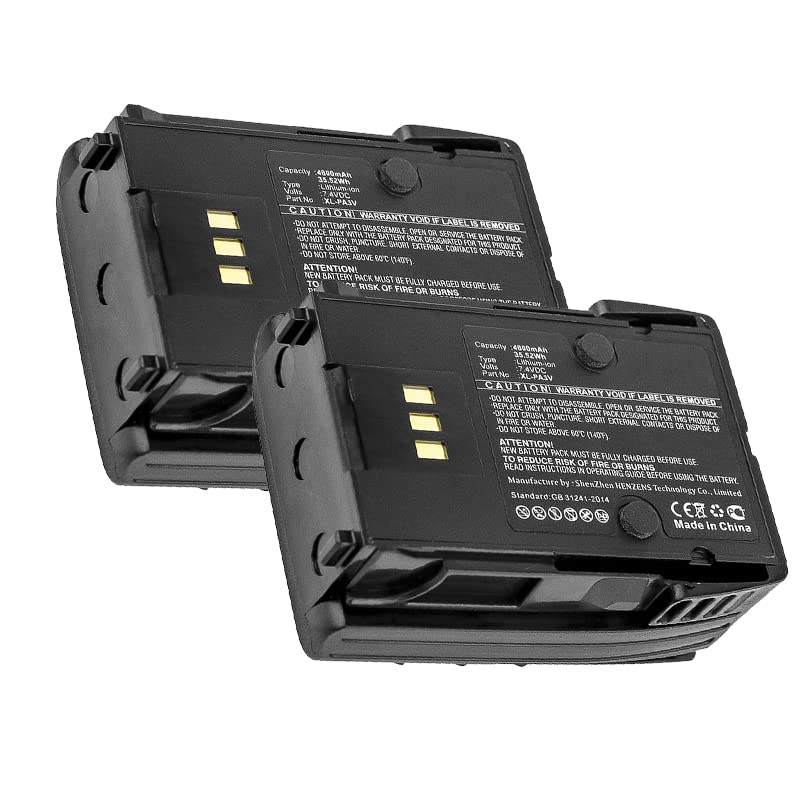 Synergy Digital 2-Way Radio Batteries - 4800mAh Li-ion 7.4V Replacement for Harris XL-PA3V & 14035-4010-04 (2-Pack) | Perfect for Emergency Communication, Construction Sites & Outdoor Adventures
