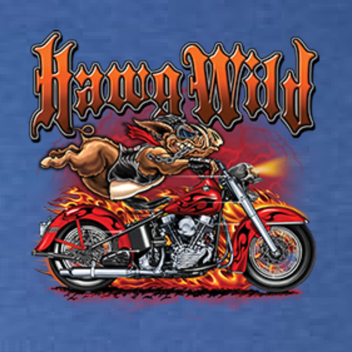 Wild Hawg Motorcycle Flaming Cars & Trucks Men's Premium Tri-Blend T-Shirt - Comfortable Biker Tee for Riding, Casual Wear & Motorcycle Enthusiasts