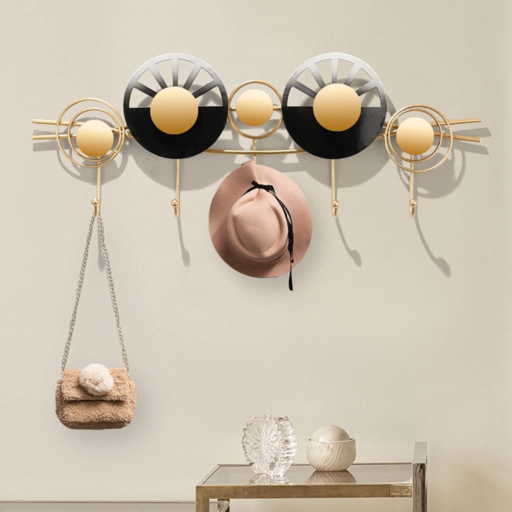 Modern Metal Coat Rack Organizer - Wall Mounted Hooks for Jackets, Hats & Umbrellas - Space Saving Entryway, Bedroom & Living Room Decor - Perfect for Small Apartments & Hallway Organization