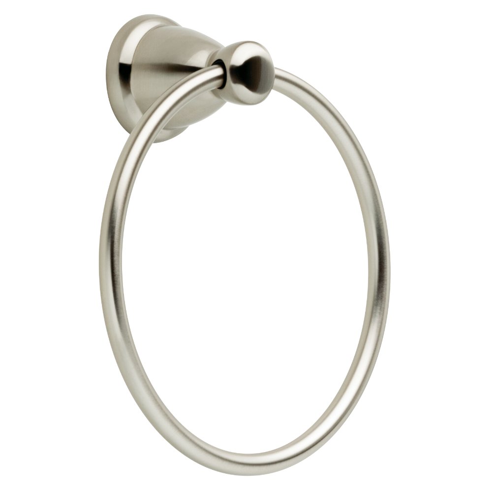 Franklin Brass Kinla 1-Pack Satin Nickel Wall Mounted Towel Ring Holder - Round Bathroom & Kitchen Towel Hanger for Hand & Bath Towels - Perfect for Modern Bathroom Accessories & Kitchen Decor (KIN46-SN-1)