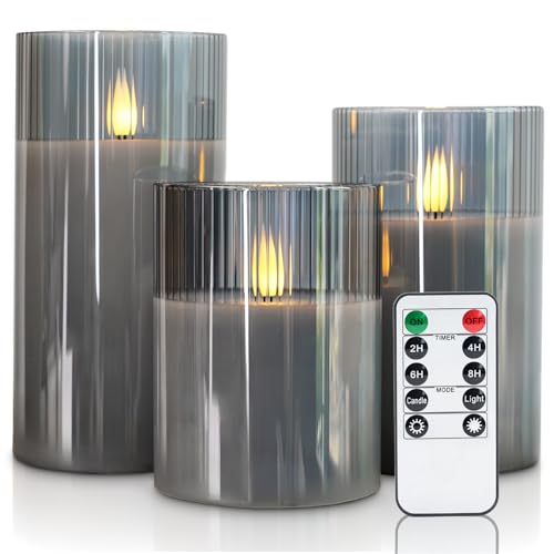 Grey, Ribbed Glass