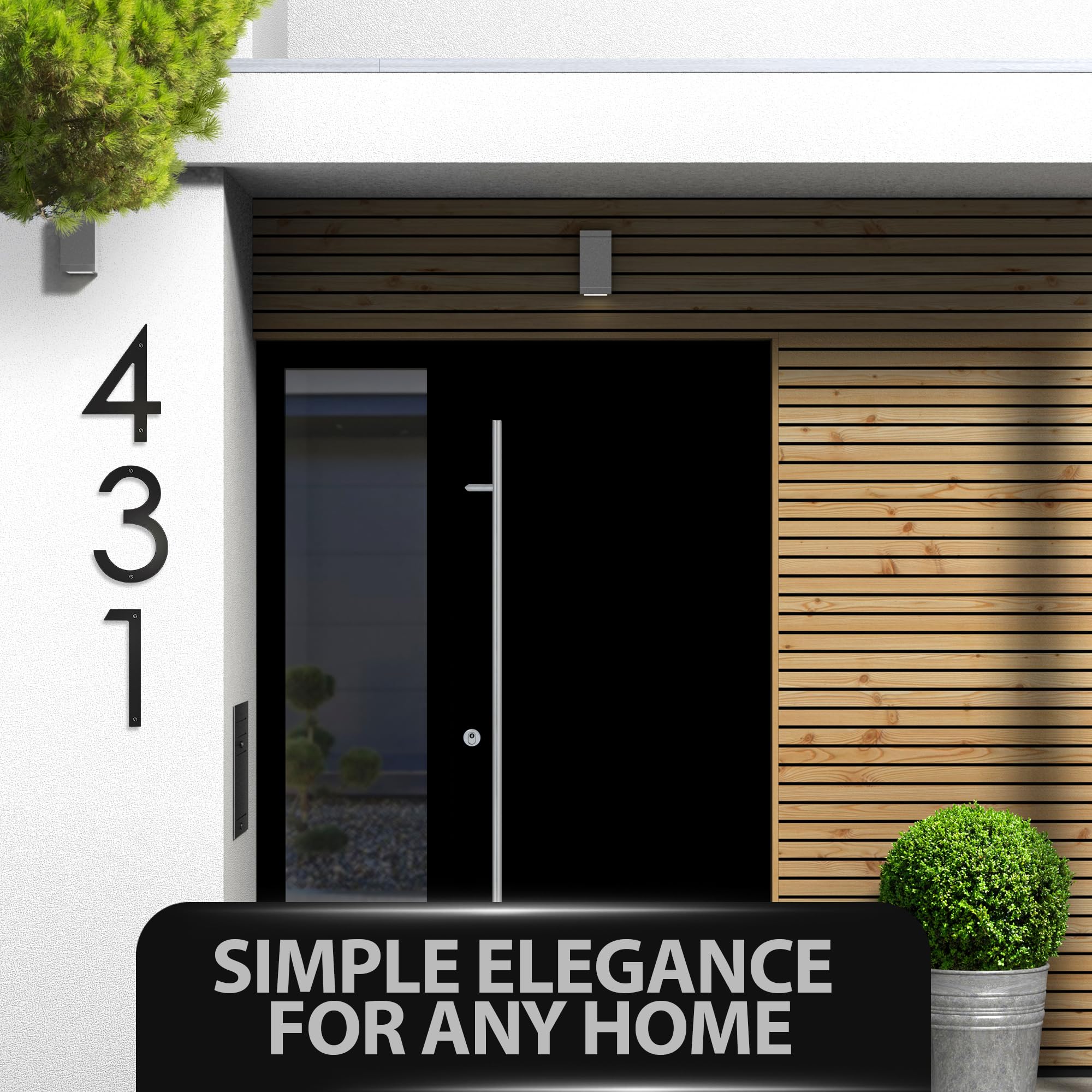 10 Inch Modern Floating House Numbers - Large Black Address Plaque with Nails & Template - Easy Mount Exterior Home Sign for Garage, Street, Farmhouse - Weatherproof Metal House Number (1) - Perfect for Curb Appeal & Mail Delivery Visibility