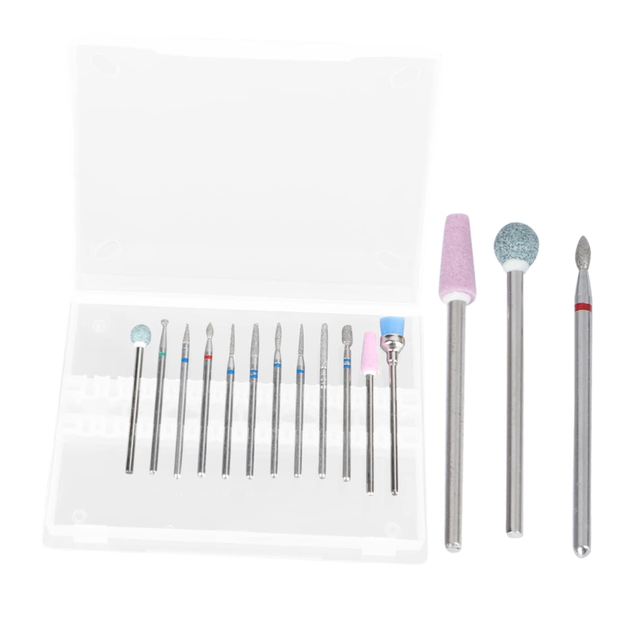 FOMIYES 12pcs Professional Nail Sanding Bands Set for Manicure & Pedicure - Nail Drill Replacement Bits, Cuticle Grinding Heads, Silver - Perfect for Salon, Home Nail Care & DIY Gel Polish Application
