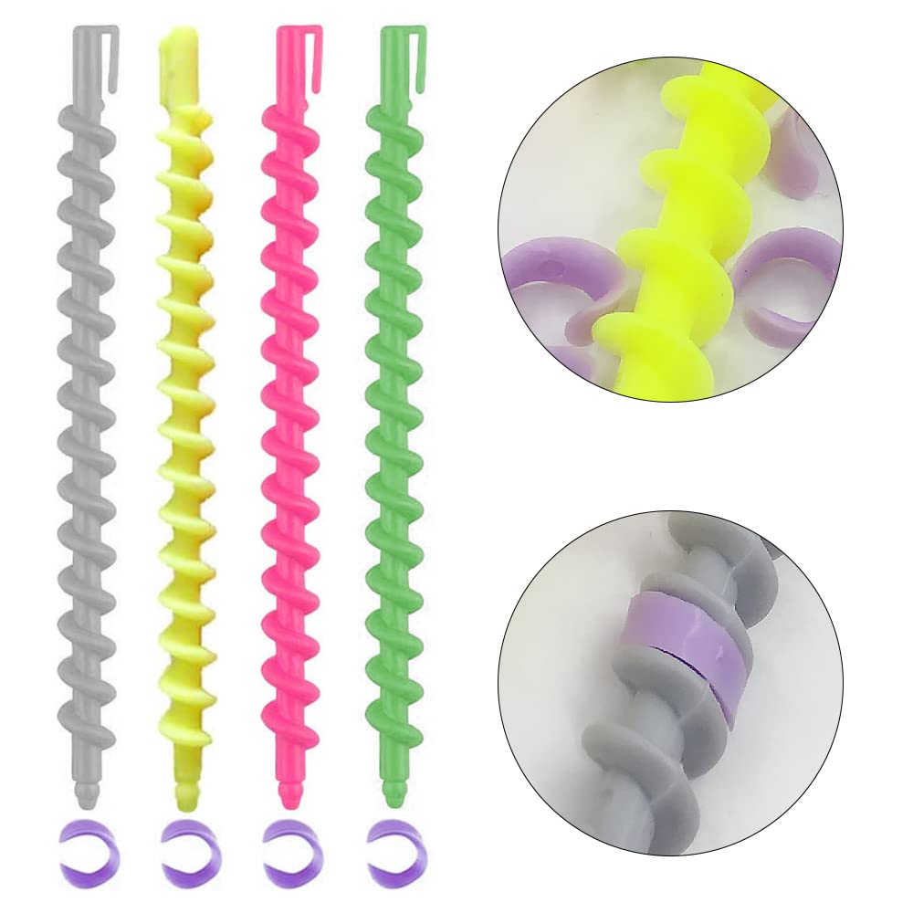 22 Pcs Heatless Hair Curlers - Plastic Spiral Rollers for Women & Girls - No Heat Hair Styling Tools for Salon & Home Use - Random Colors (Perfect for Overnight Curls & Gentle Hair Styling)