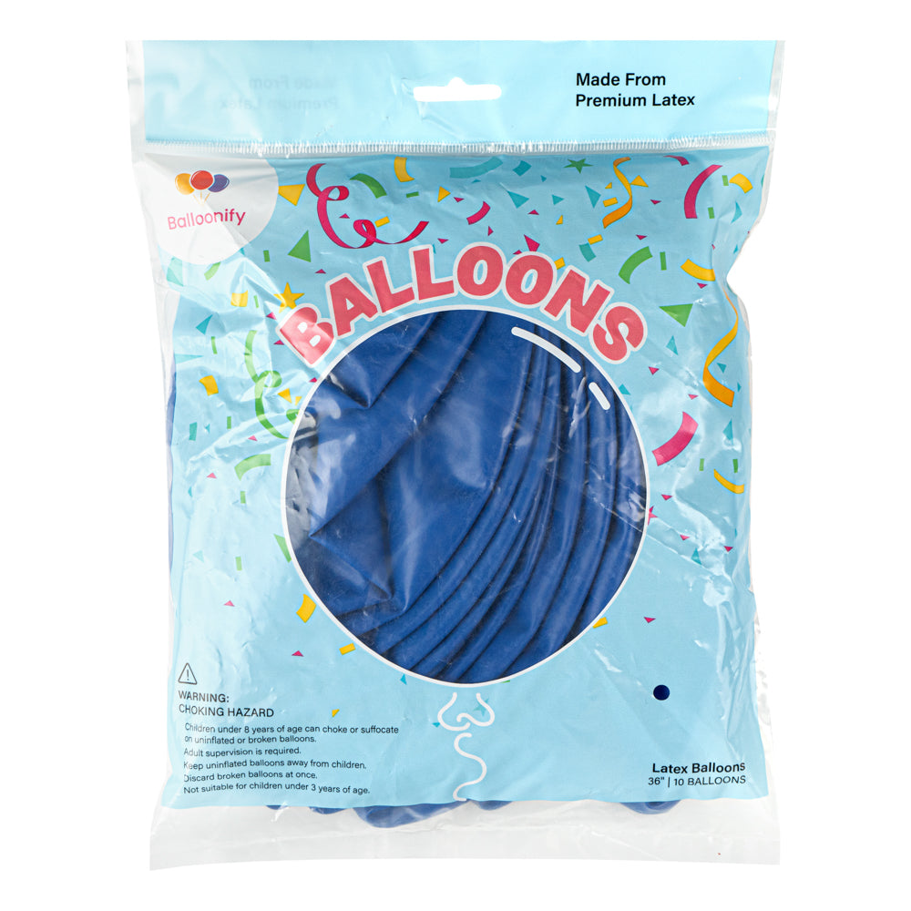 Balloonify Blue Latex Balloons - 36 Inch Large Party Balloons (10 Count) for Birthday Decorations, Baby Showers & Wedding Parties