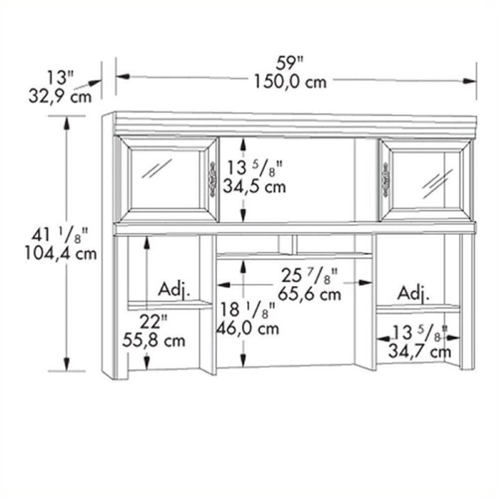 BOWERY HILL Computer Desk with Hutch - Modern Home Office Credenza for PC & Laptop Workspace - Perfect for Small Spaces, Home Offices, and Study Rooms