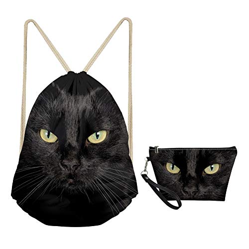 Cat Drawstring Bag+makeup Bag