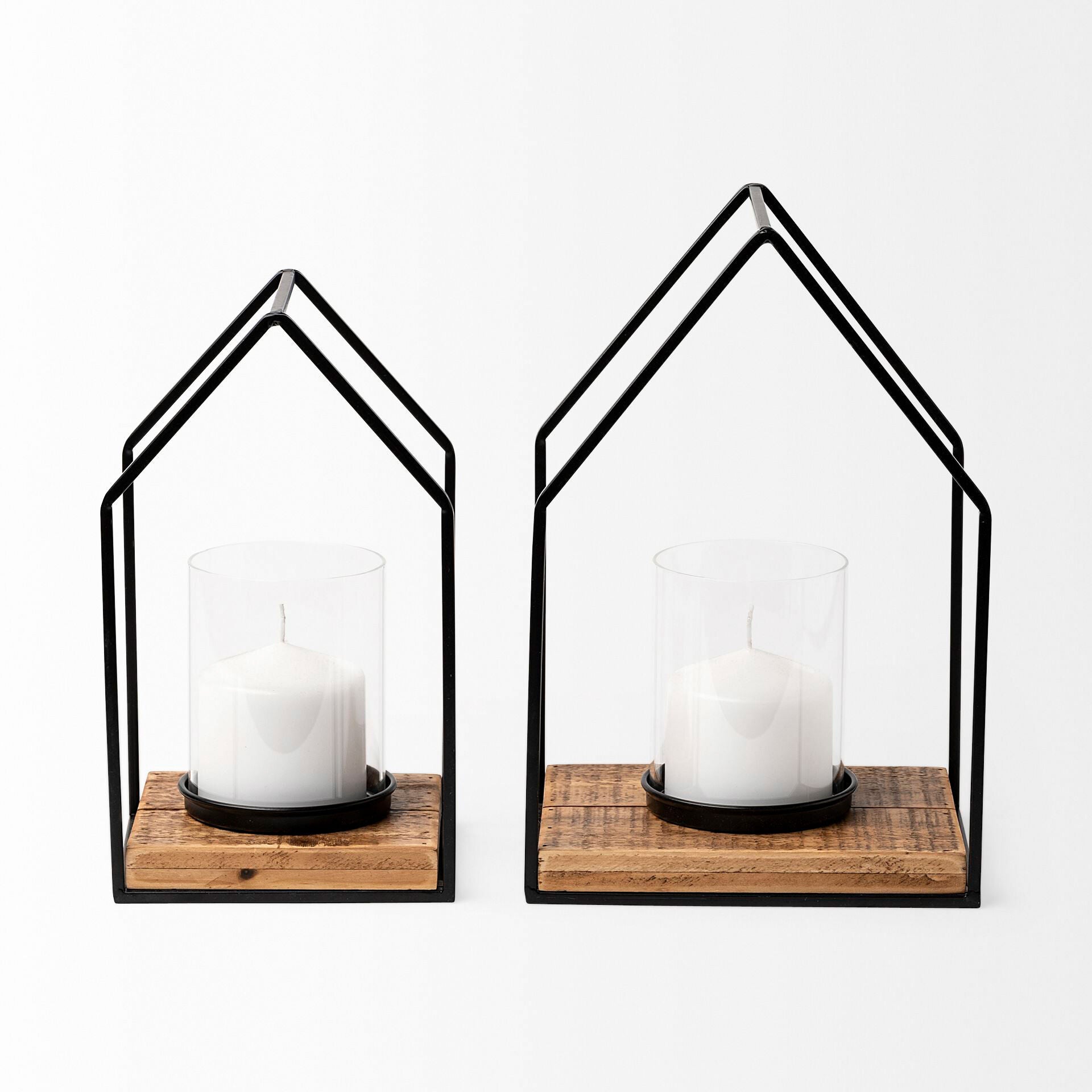 Leopold Set of 2 Elegant Glass Candle Holders - Perfect for Wedding Centerpieces, Romantic Dinners & Home Decor