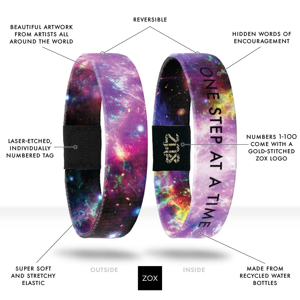 ZOX Stretchy Elastic Bracelets with Motivational Affirmations & Artwork - Adjustable Wristbands for Men & Women - Perfect Gift for Yoga, Meditation, Fitness & Daily Inspiration