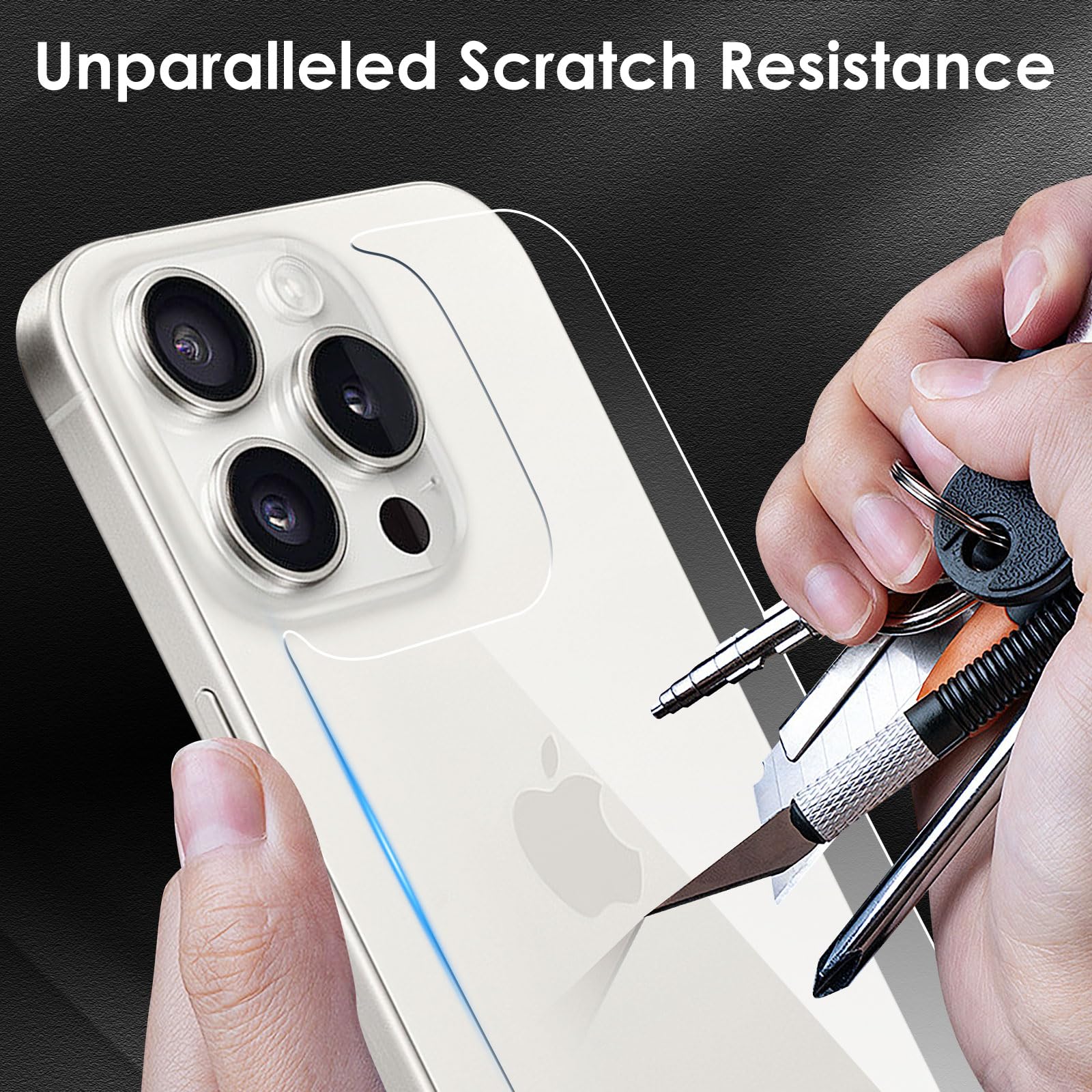 Aiyola 3-in-1 Tempered Glass Screen Protector for iPhone 15 Pro (6.1 Inch) - Full Coverage Front & Back Protection + Camera Lens Protector | Ultra Thin, Bubble-Free | Perfect for Work, Travel & Everyday Use
