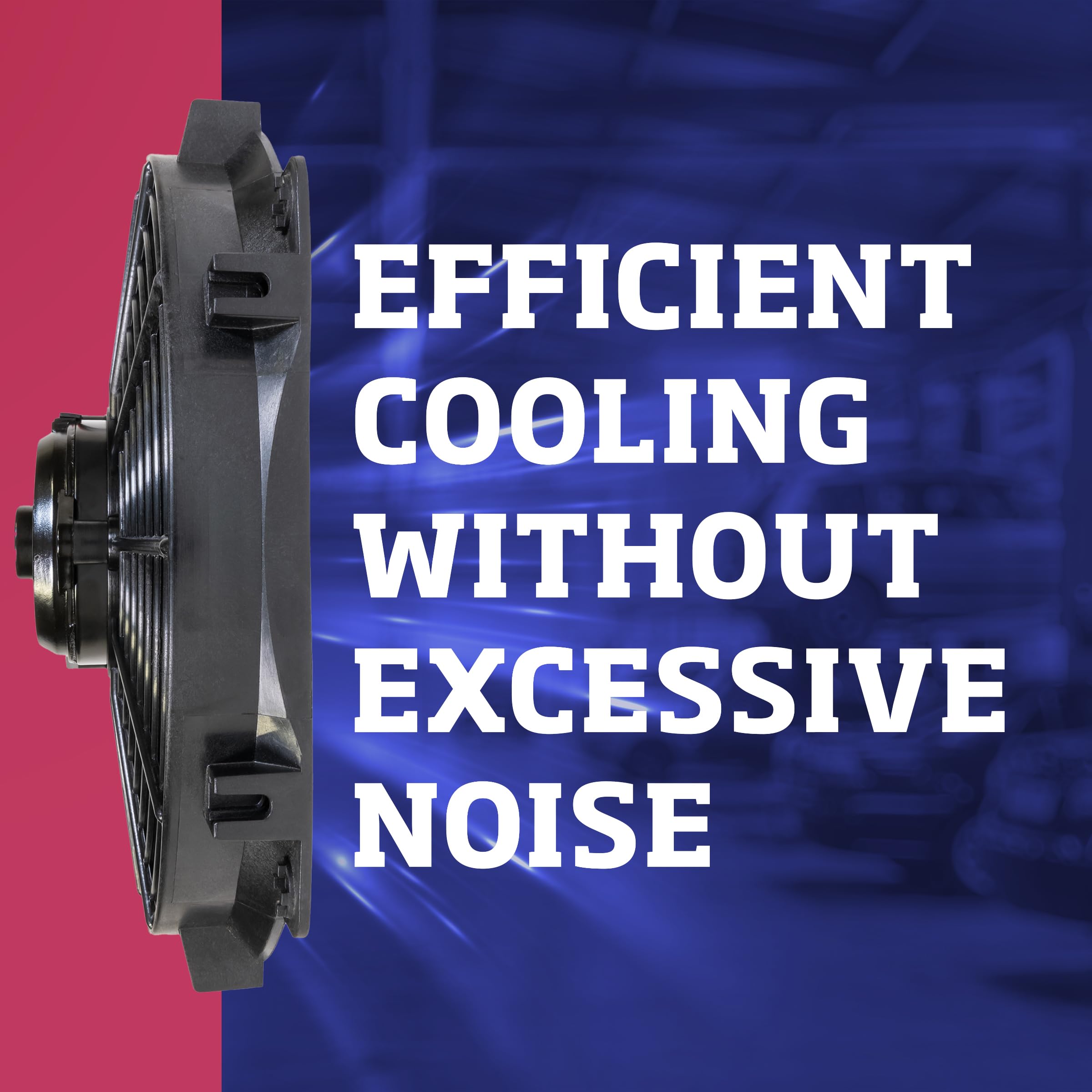14 Inch Black Reversible Electric Fan - Trimline Pusher-Puller Fan (114) for Car Cooling & Ventilation | Perfect for Vehicles, Garages & Workspaces