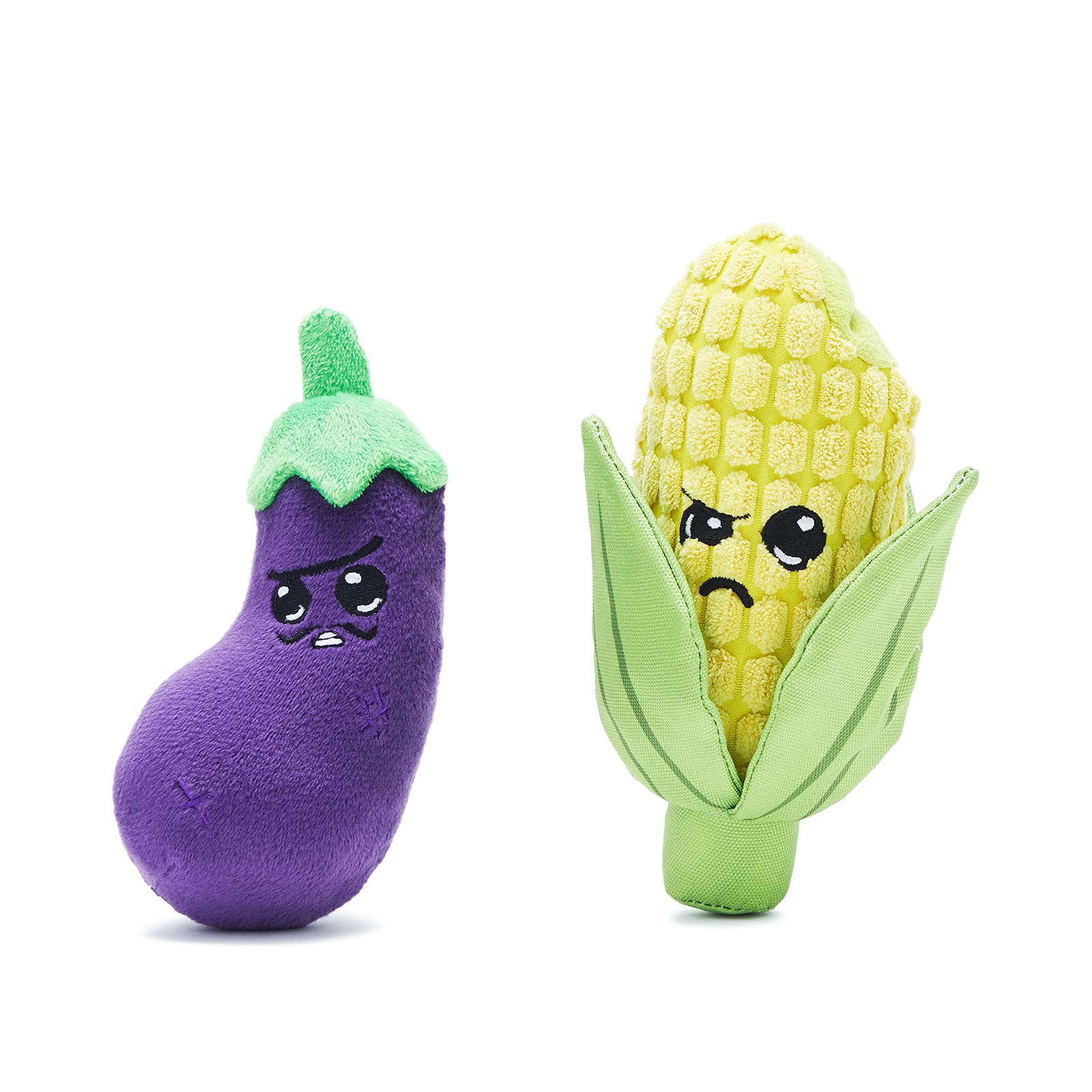Squeaky Dog Toys for Small Medium Large Dogs - Plush Chew Toys with Double Trouble Veggies | Durable Puppy Pet Toys for Playtime, Training & Gifting | Perfect for Indoor & Outdoor Fun