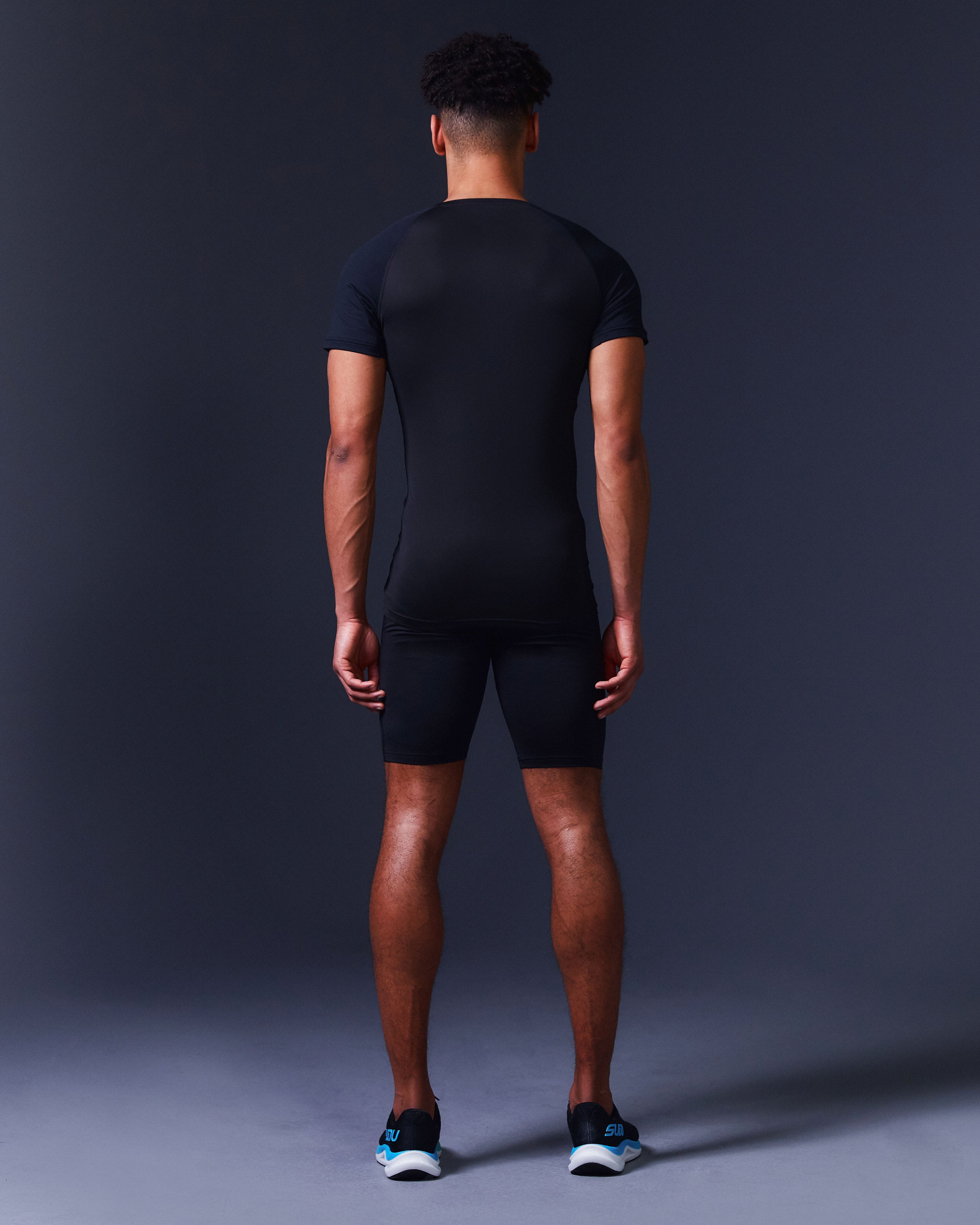 SRB SS 01 Men's Performance Short Sleeve Baselayer Shirt - Moisture Wicking, Breathable, Quick Dry - Black - Ideal for Hiking, Running, Cycling & Outdoor Activities