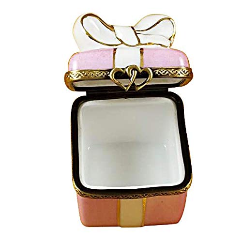 Authentic Limoges Porcelain Figurine from France - Pink Gift Box with Gold Ribbon | Elegant Collectible, Home Decor & Luxury Gift Idea for Weddings, Anniversaries & Special Occasions