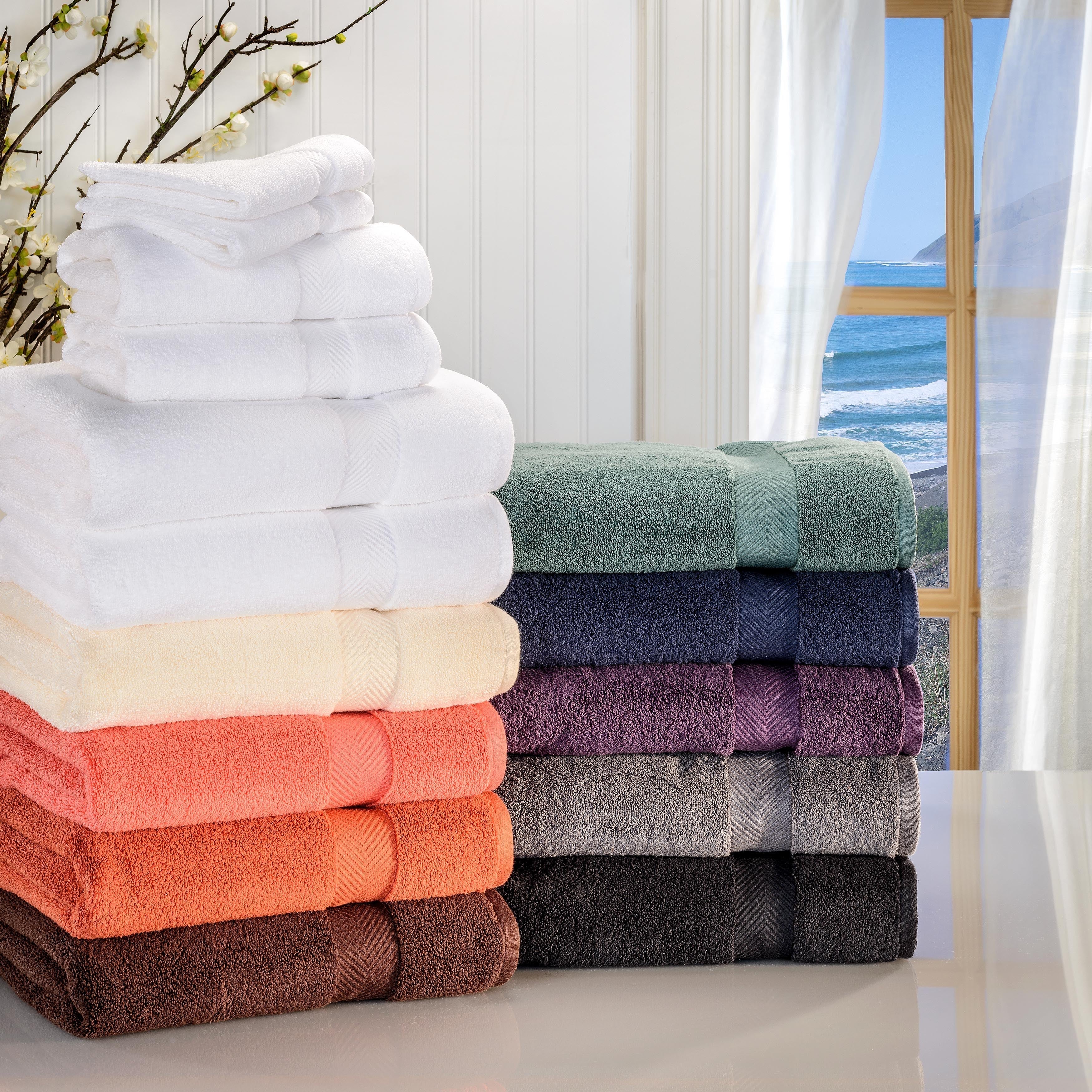 Premium Zero Twist Cotton Towels - Ultra Soft & Highly Absorbent 12-Piece Bath Towel Set for Spa, Gym & Luxury Home Use